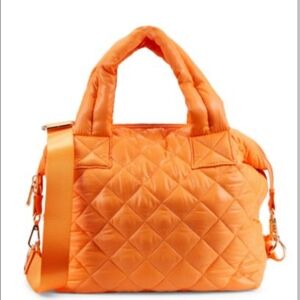 JILL & ALLY | Orange Quilted Nylon Satchel